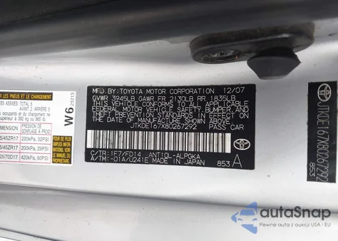 2008 Scion Tc z USA, uszkodzony, nr VIN JTKDE167X80267292